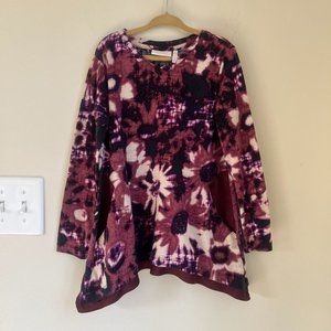 LOGO Littles by Lori Goldstein Printed Knit Top with Sharkbite Hem, Size S 6/7